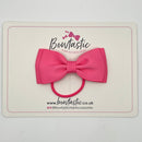 3 Inch Flat Double Bow Thin Elastic - Hot Pink