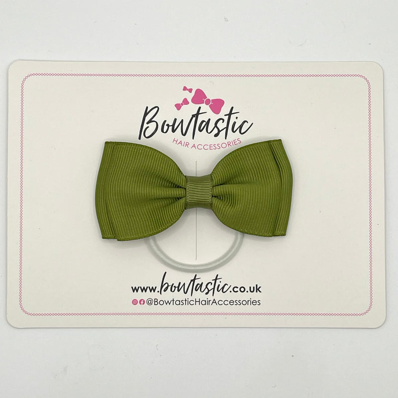 3 Inch Flat Double Bow Thin Elastic - Willow