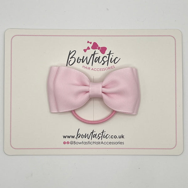 3 Inch Flat Double Bow Thin Elastic - Icy Pink