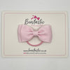 3 Inch Flat Double Bow Thin Elastic - Icy Pink