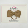 3 Inch Flat Double Bow Thin Elastic - Latte