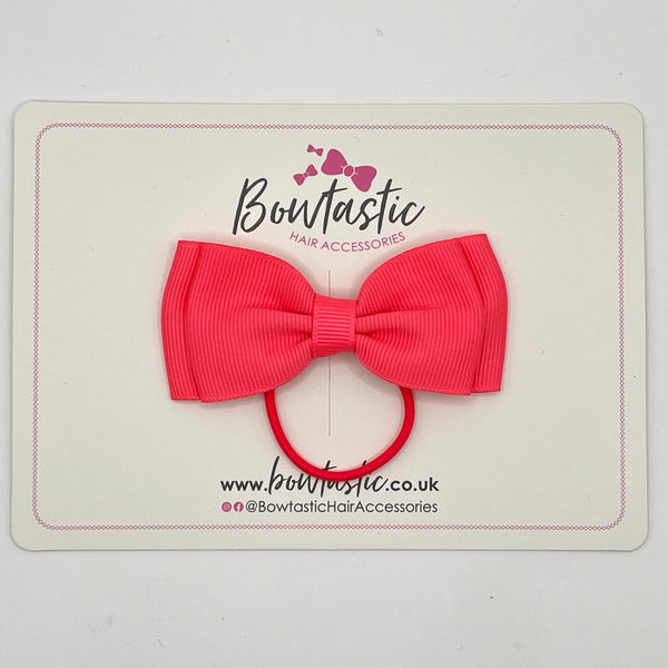 3 Inch Flat Double Bow Thin Elastic - Passion Fruit