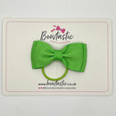3 Inch Flat Double Bow Thin Elastic - Green Flash
