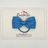 3 Inch Flat Double Bow Thin Elastic - Porcelain Blue