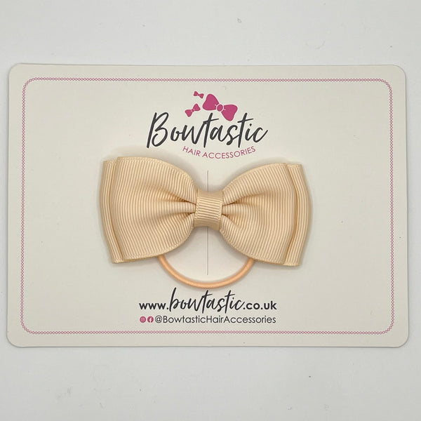 3 Inch Flat Double Bow Thin Elastic - Nude