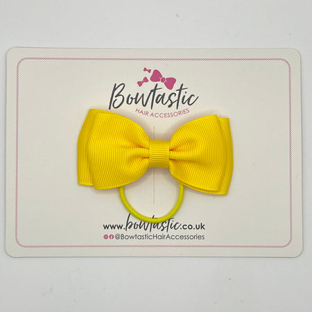 3 Inch Flat Double Bow Thin Elastic - Daffodil