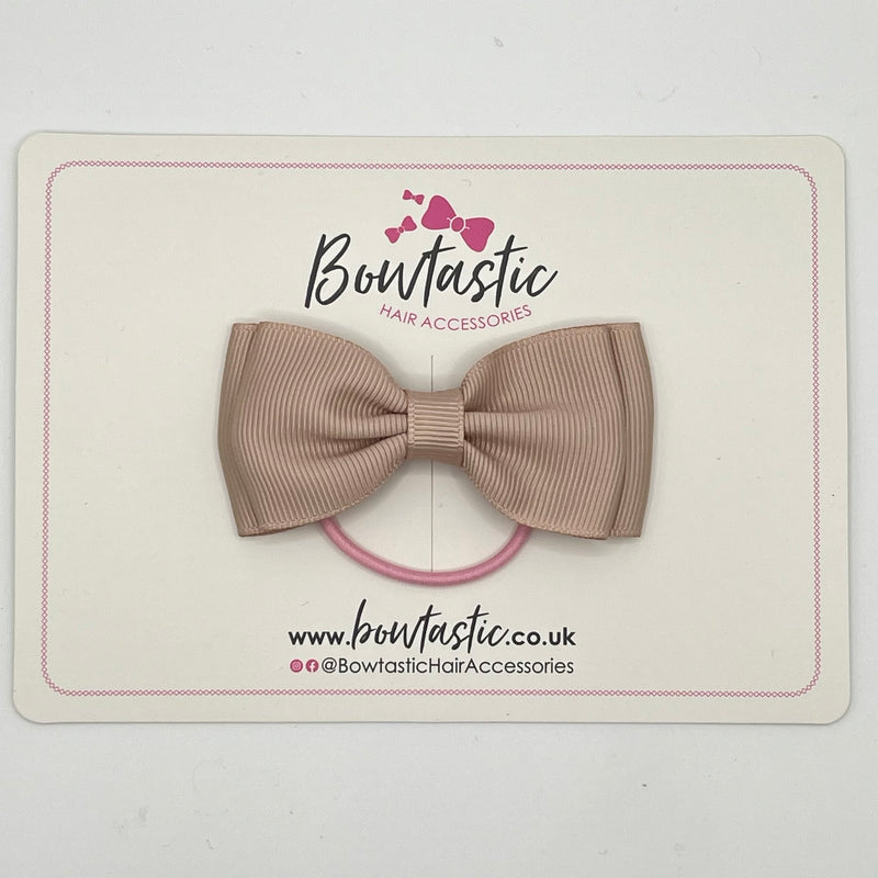 3 Inch Flat Double Bow Thin Elastic - Vanilla