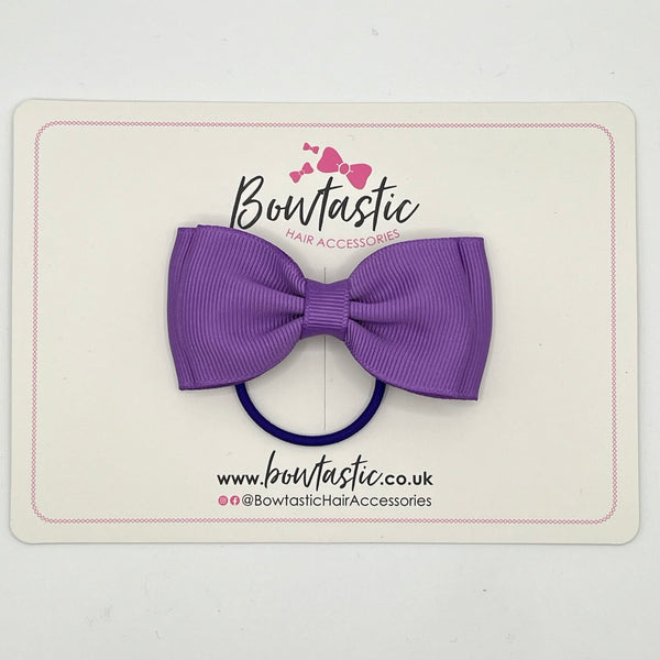 3 Inch Flat Double Bow Thin Elastic - Grape