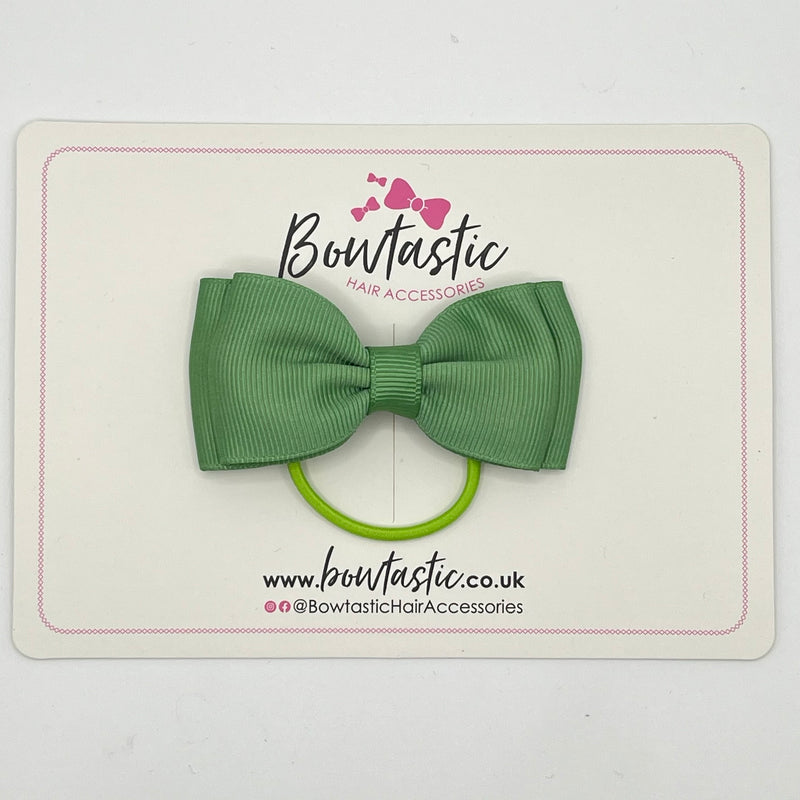 3 Inch Flat Double Bow Thin Elastic - Sage Green