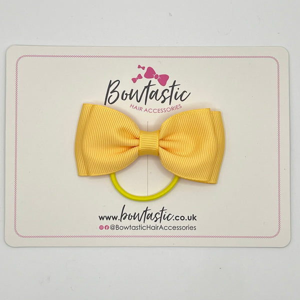 3 Inch Flat Double Bow Thin Elastic - Buttercup