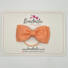 3 Inch Flat Double Bow Thin Elastic - Peach
