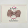 3 Inch Flat Double Bow Thin Elastic - Cameo