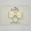 3 Inch Flat Double Bow Thin Elastic - Antique White