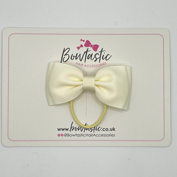 3 Inch Flat Double Bow Thin Elastic - Antique White