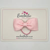 3 Inch Flat Double Bow Thin Elastic - Light Pink