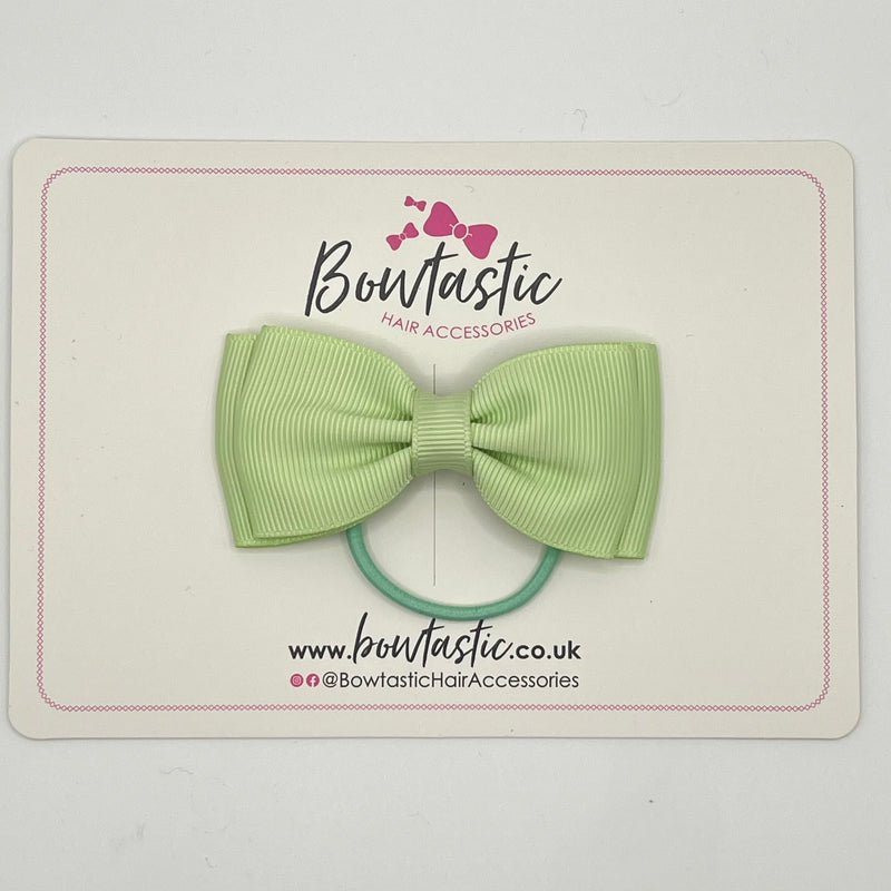 3 Inch Flat Double Bow Thin Elastic - Seafoam Green