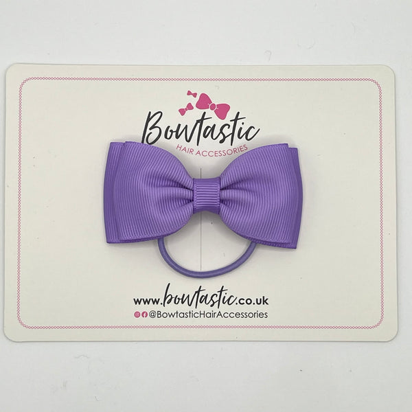 3 Inch Flat Double Bow Thin Elastic - Hyacinth