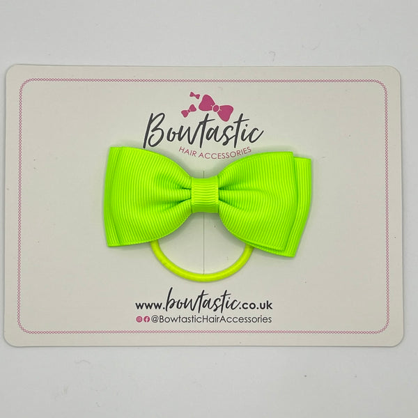 3 Inch Flat Double Bow Thin Elastic - Key Lime