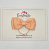 3 Inch Flat Double Bow Thin Elastic - Petal Peach