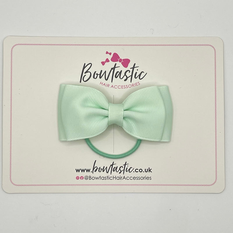 3 Inch Flat Double Bow Thin Elastic - Ice Mint