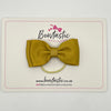 3 Inch Flat Double Bow Thin Elastic - Dijon