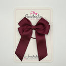 3.5 Inch Tail Bow Thin Elastic - Burgundy