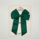 3.5 Inch Tail Bow Thin Elastic - Hunter Green