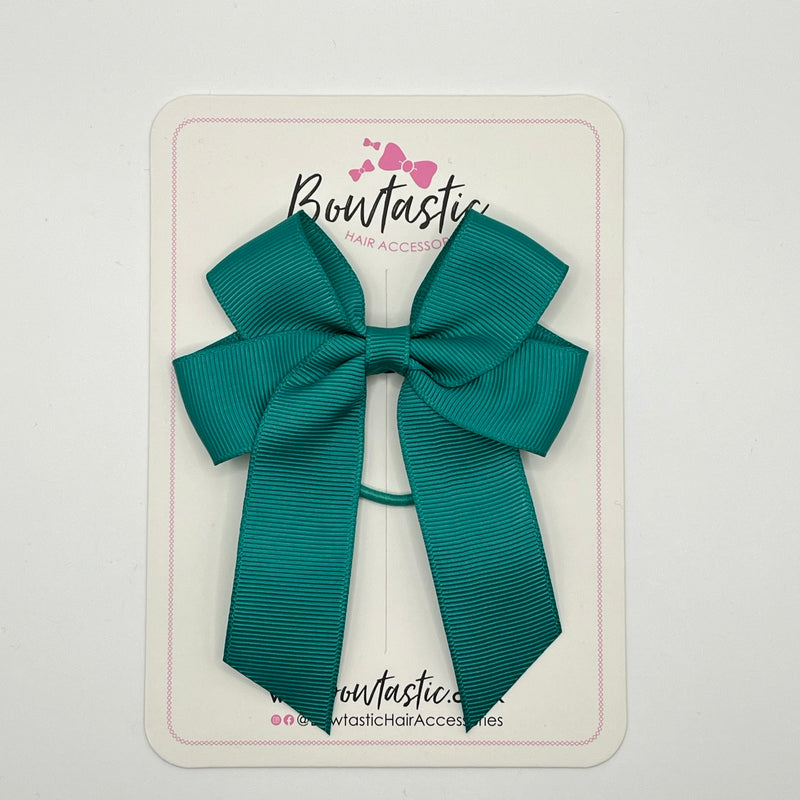 3.5 Inch Tail Bow Thin Elastic - Jade Green