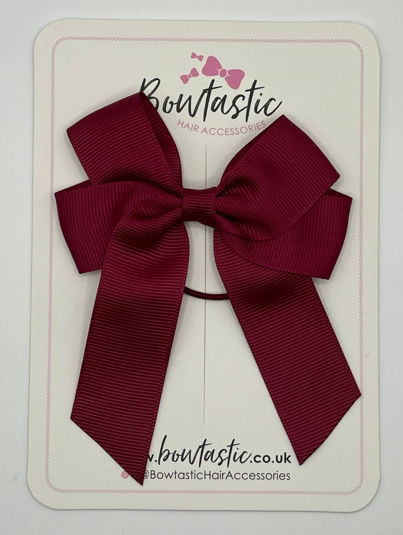 3.5 Inch Tail Bow Thin Elastic - Wine