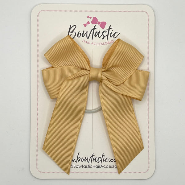 3.5 Inch Tail Bow Thin Elastic - Raw Silk