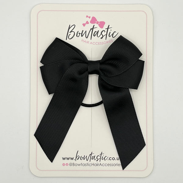 3.5 Inch Tail Bow Thin Elastic - Black