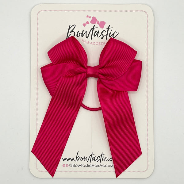 3.5 Inch Tail Bow Thin Elastic - Azalea