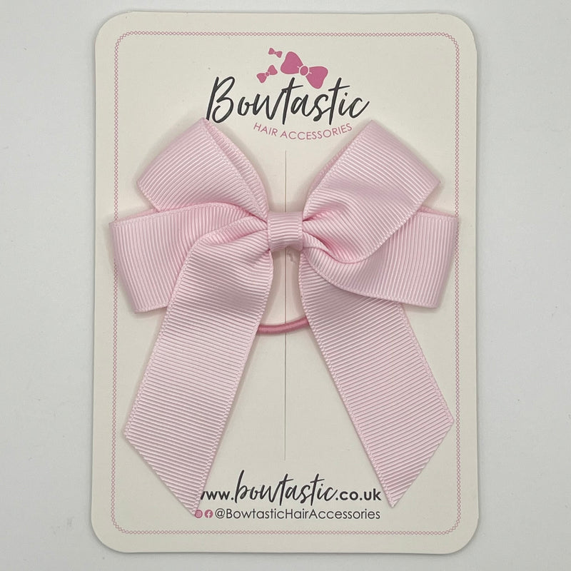 3.5 Inch Tail Bow Thin Elastic - Icy Pink