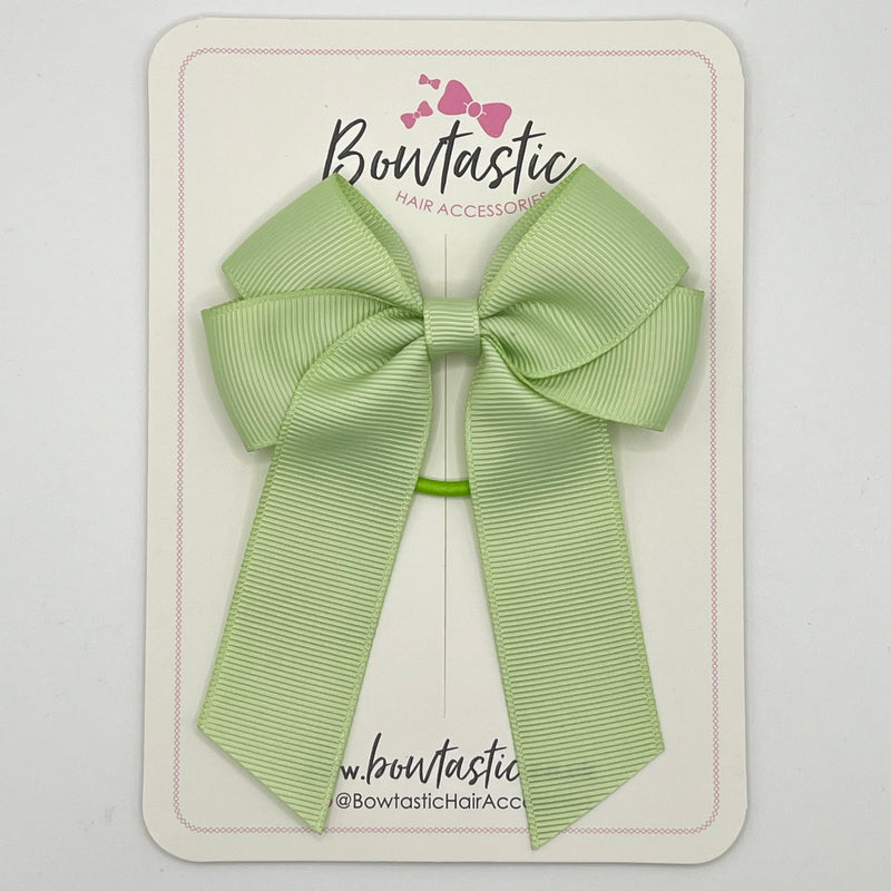 3.5 Inch Tail Bow Thin Elastic - Seafoam Green