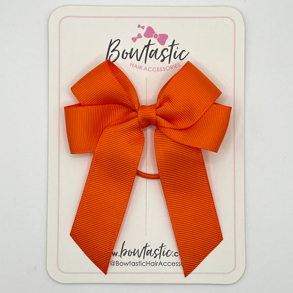 3.5 Inch Tail Bow Thin Elastic - Russet Orange