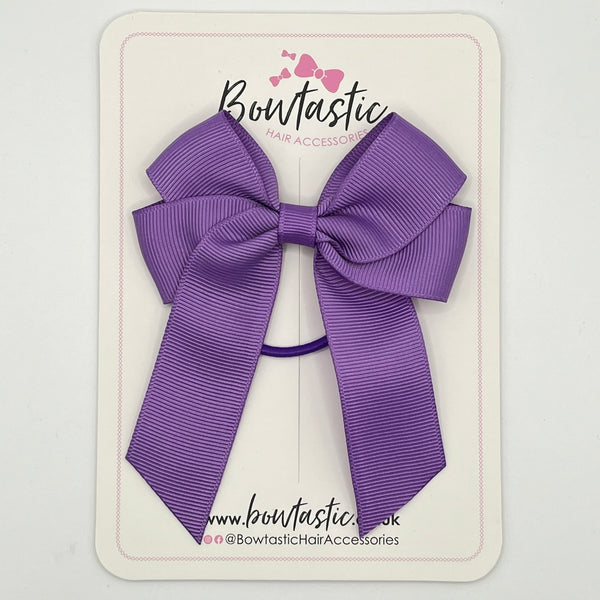 3.5 Inch Tail Bow Thin Elastic - Grape