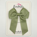 3.5 Inch Tail Bow Thin Elastic - Spring Moss