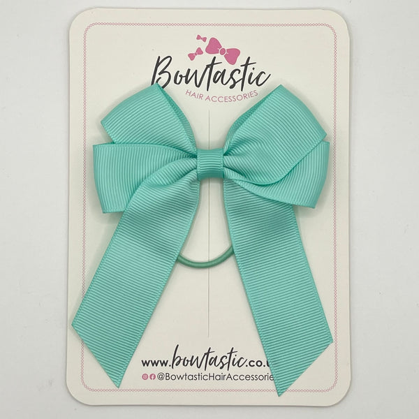 3.5 Inch Tail Bow Thin Elastic - Aqua