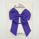 3.5 Inch Tail Bow Thin Elastic - Delphinium