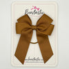 3.5 Inch Tail Bow Thin Elastic - Golden Brown