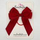 3.5 Inch Tail Bow Thin Elastic - Scarlet Red