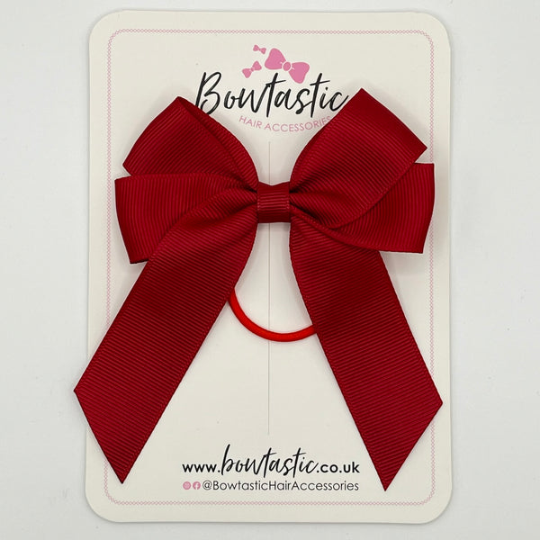 3.5 Inch Tail Bow Thin Elastic - Scarlet Red