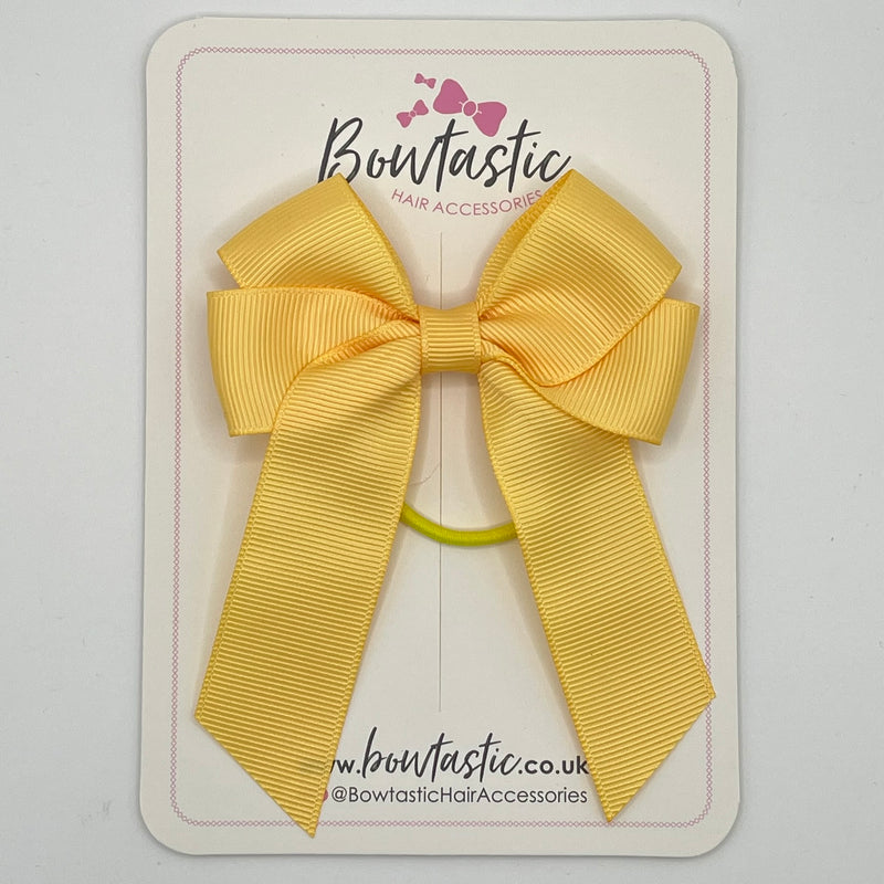 3.5 Inch Tail Bow Thin Elastic - Buttercup