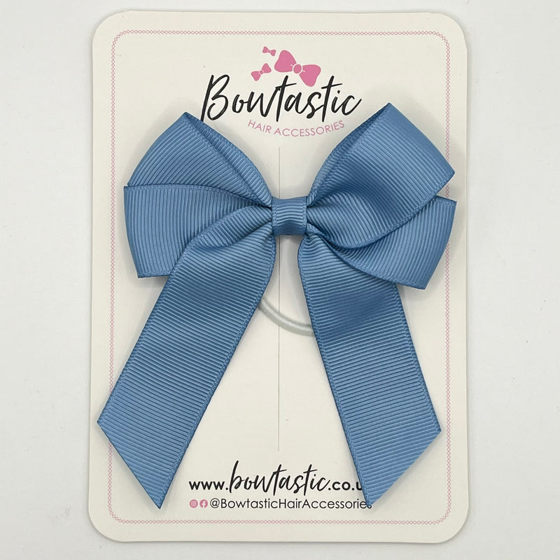 3.5 Inch Tail Bow Thin Elastic - French Blue