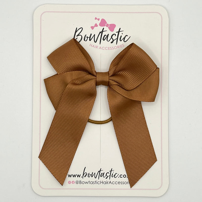 3.5 Inch Tail Bow Thin Elastic - Chipmunk