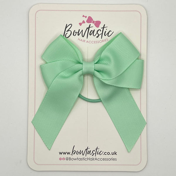 3.5 Inch Tail Bow Thin Elastic - Pastel Green