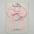 3.5 Inch Tail Bow Thin Elastic - Powder Pink