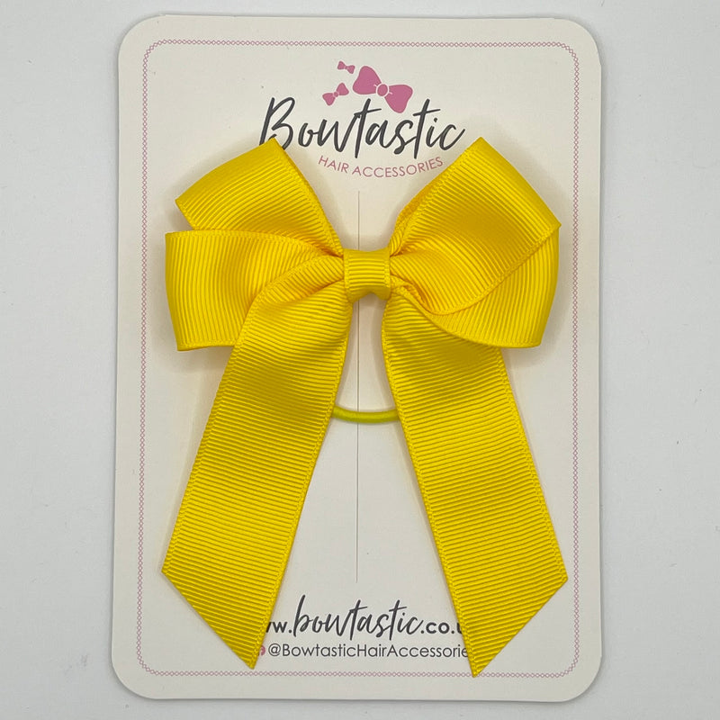 3.5 Inch Tail Bow Thin Elastic - Daffodil