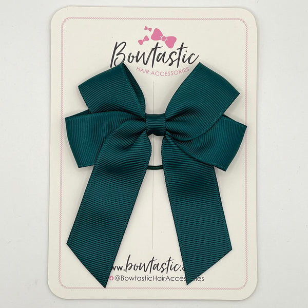 3.5 Inch Tail Bow Thin Elastic - Teal