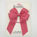 3.5 Inch Tail Bow Thin Elastic - Fantasy Rose